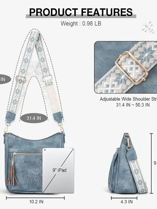 Medium Crossbody Bags for Women Trendy, Women's Butterfly Shoulder Handbags with - Picture 5 of 6